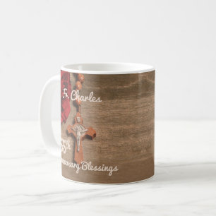 Priester 55. Ordination Jubiläum Rose und Rosary Kaffeetasse