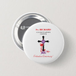 Priester 55. Ordination Jubiläum Schwarzes Kreuz Button