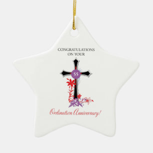 Priester 55. Ordination Jubiläum Schwarzes Kreuz Keramik Ornament