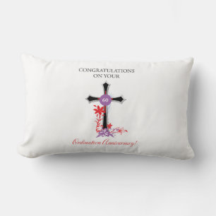 Priester 60. Ordination Jubiläum Schwarzes Kreuz Lendenkissen