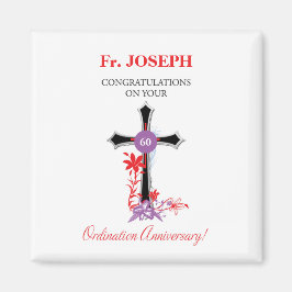 Priester 60. Ordination Jubiläum Schwarzes Kreuz Magnet
