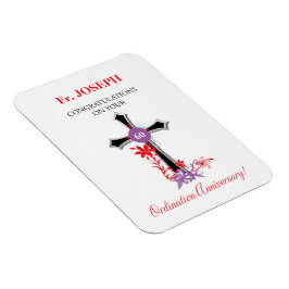 Priester 60. Ordination Jubiläum Schwarzes Kreuz Magnet
