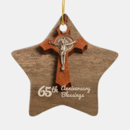 Priester 65. Ordination Jubiläum Rose und Rosary Keramik Ornament