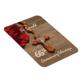Priester 65. Ordination Jubiläum Rose und Rosary Magnet