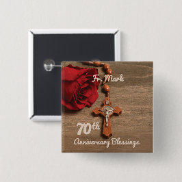 Priester 70. Ordination Jubiläum Rose und Rosary Button