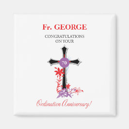 Priester 70. Ordination Jubiläum Schwarzes Kreuz Magnet