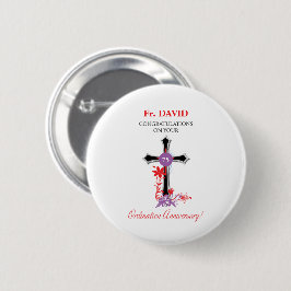 Priester 75. Ordination Jubiläum Schwarzes Kreuz Button