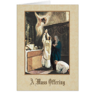 Priester am Altar Katholische Messopferkarte