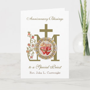 Priester Anniversary Ordination Jungfrau Mary Jesu Karte