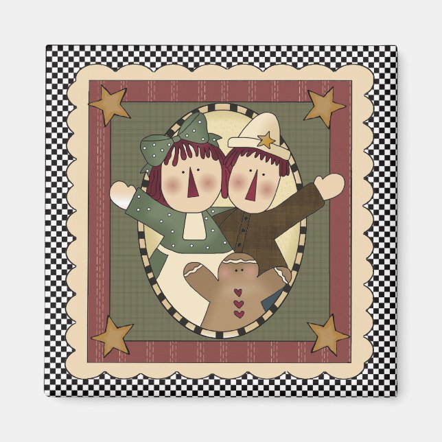 Priester Christmas Raggedies Magnet (Vorne)