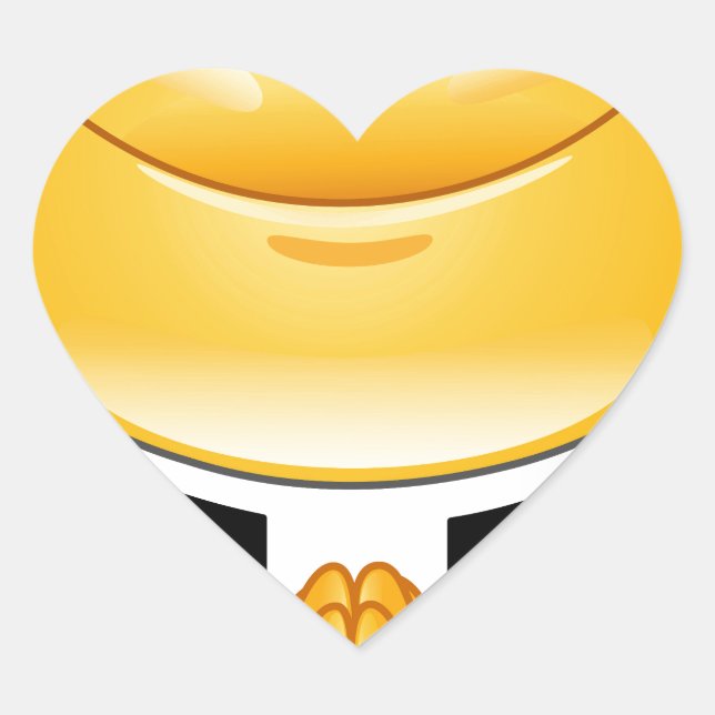 Priester Emoji Herz-Aufkleber (Vorderseite)