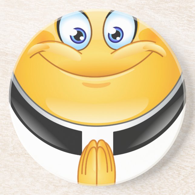 Priester Emoji Sandstein Untersetzer (Vorne)