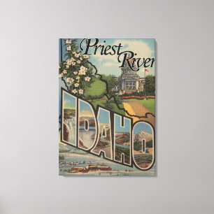 Priester-Fluss, Idaho - große Buchstabe-Szenen Leinwanddruck