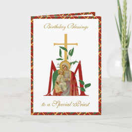 Priester Geburtstagsfeier Jungfrau Mary Jesus Card Karte