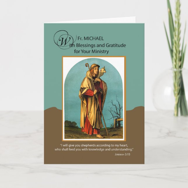 Priester Individuelle Name Vielen Dank für Ministe Karte (Vorderseite)