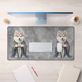 Priester King Siberian Husky Dog Schreibtischunterlage
