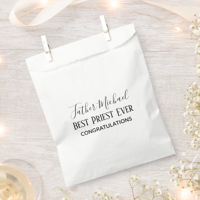 Priester Pastor Clergy Gifts - Einfach Personalisi Geschenktütchen (Ausgeschnitten)