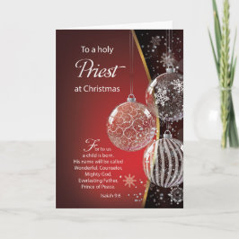 Priester Weihnachts Bibel Zitat Ornamente Karte
