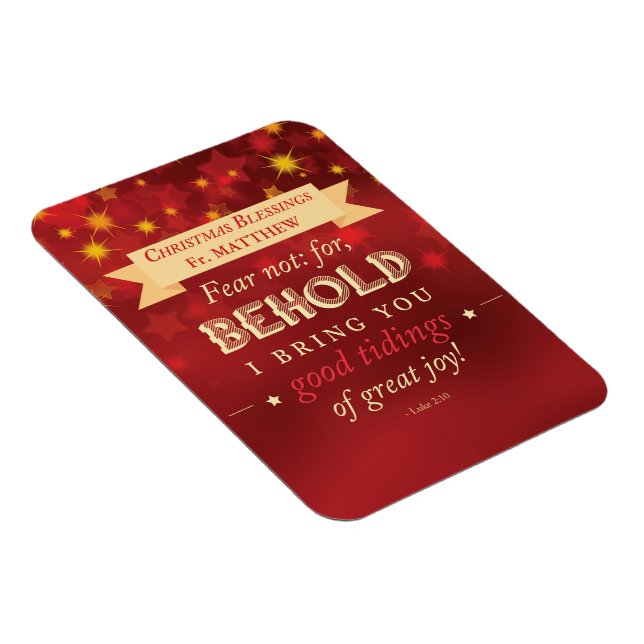 Priester-Weihnachtssegen Rot, Goldene Sterne Magnet (Rechte Seite)