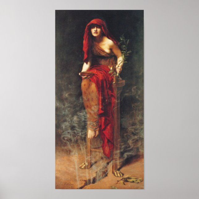 Priesterin von Delphi Pre-Raphaelite Poster (Vorne)