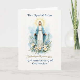 Priesterjubiläum 50. Weihejahr Marianischer Segen Karte