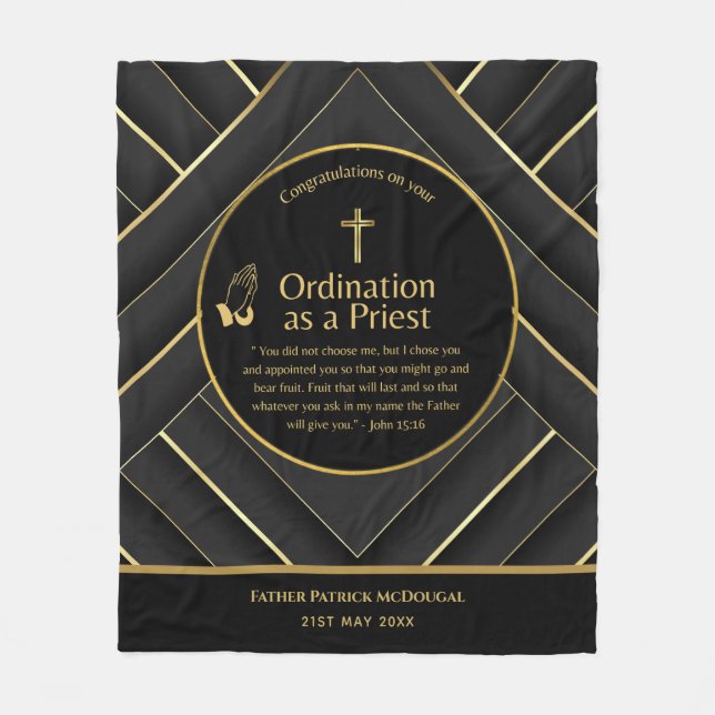 Priesterordinierung Neuer Priester neu Ordiniert Fleecedecke (Vorderseite)