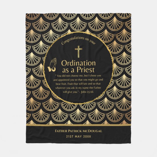Priesterordinierung Neuer Priester neu Ordiniert Fleecedecke (Vorderseite)