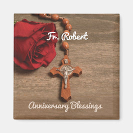 Priesterordnung Rote Rose und Rosary Magnet