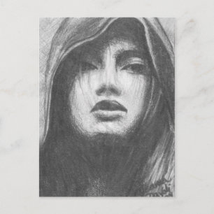 Priestess Postcard Goddess Postcard Gothic Art Postkarte
