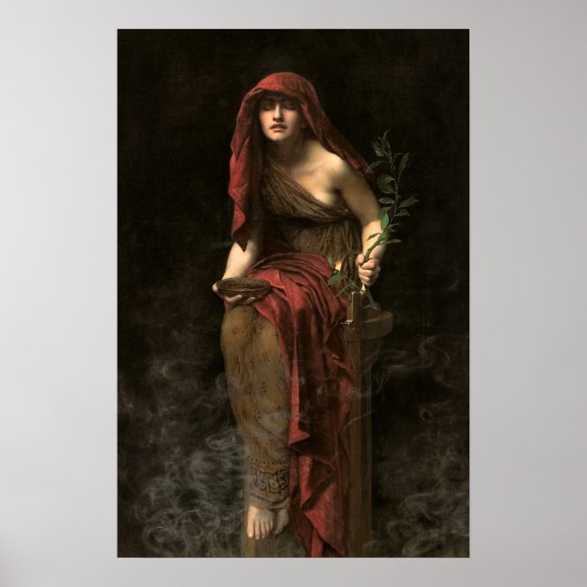 Priestess von Delphi von John Collier Poster (Vorne)