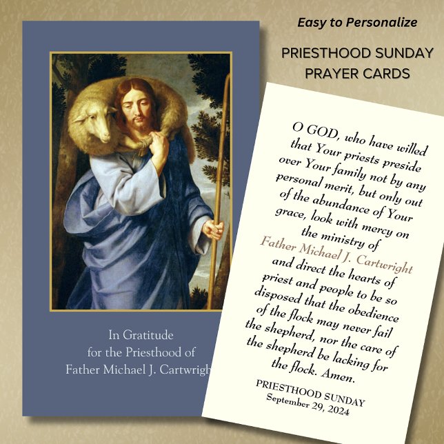 PRIESTHOOD SONNTAG PERSONALISIERT PRAYER CARDS PLATZKARTE (Von Creator hochgeladen)