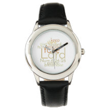 Priestlich Segen männlicher schwarzer Lederuhr