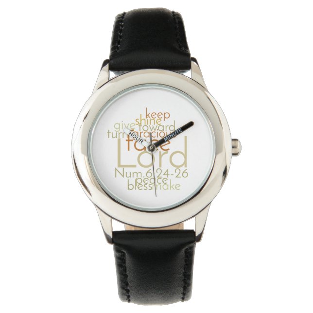Priestlich Segen männlicher schwarzer Lederuhr Armbanduhr (Vorderseite)