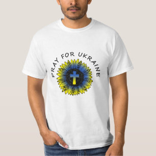 Priez pour Ukraine Tournesol et T-shirt croix