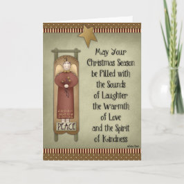 Prim Angel auf der Weihnachtskarte von Sleigh Feiertagskarte