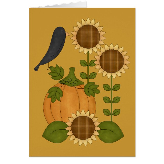 Prim Automne Crow Citrouille & Sunflowers Personna (Devant)