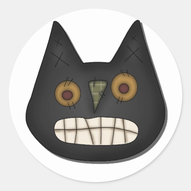 Prim Black Cat Tshirts und Geschenke Runder Aufkleber (Vorderseite)