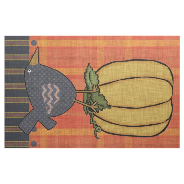 Prim Crow auf Pumpkin Fat Quarter Stoff (Fat Quarter (45,7 x 55,9 cm))