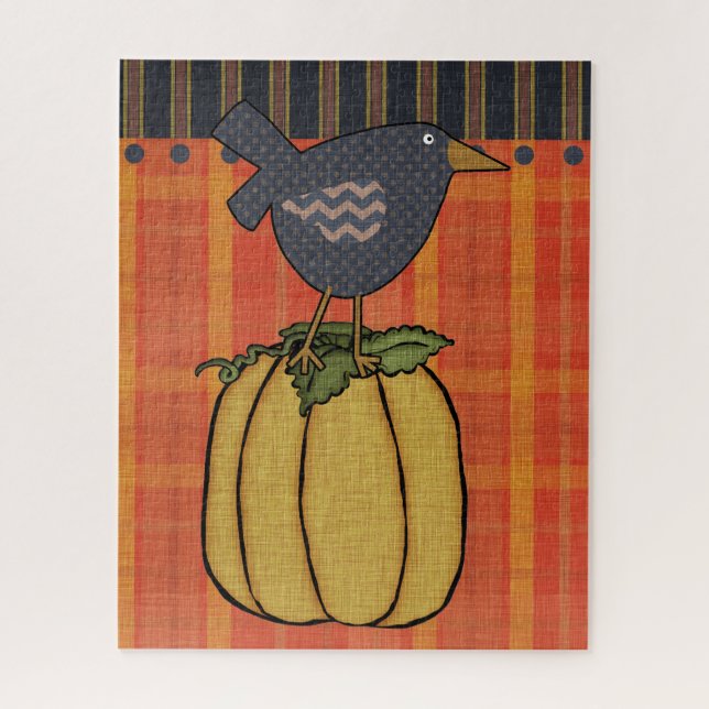 Prim Crow auf Pumpkin | Herbst (Vertikal)