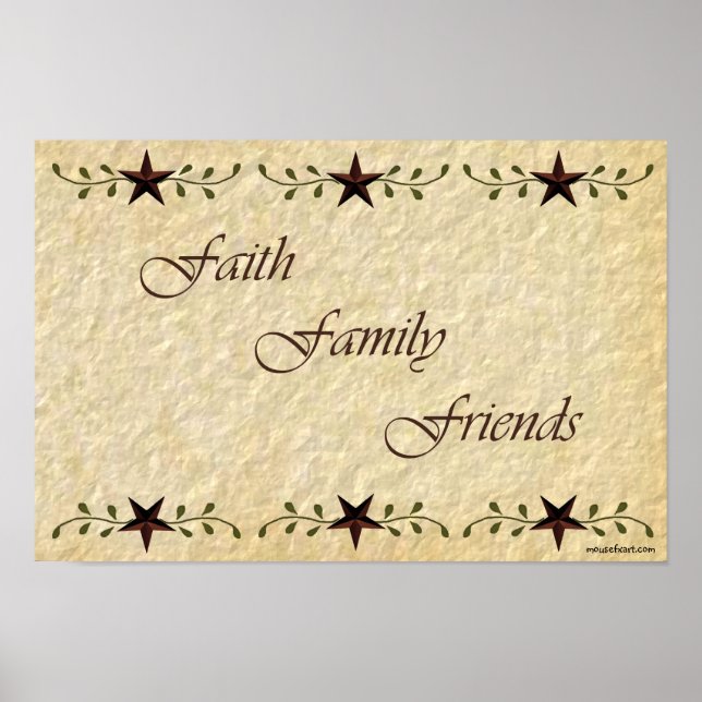 Prim Faith Family Friends Print Poster (Vorne)
