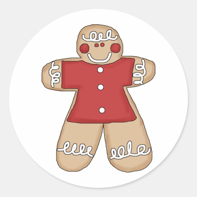 Prim Gingerbrot Weihnachtskoch Runder Aufkleber (Vorderseite)