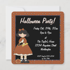 Prim Halloween Fête des enfants Invitation Fille 2