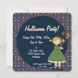 Prim Halloween Fête des enfants Invitation Fille 4
