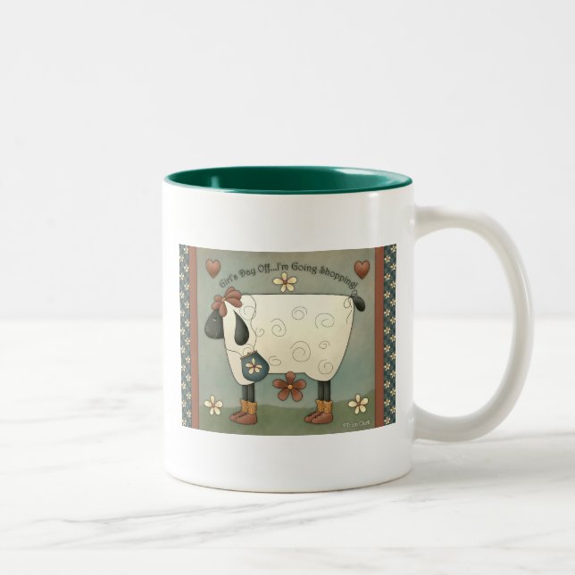 Prim Land-Schaf-Kaffee-Tasse Zweifarbige Tasse (Rechts)