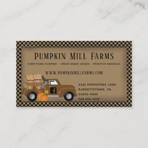 PRIM PUMPKIN LANDWIRTSCHAFT VINTAGER LKW VISITENKARTE
