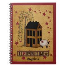 Prim Sheep und Saltbox Custom SpiralNotebook