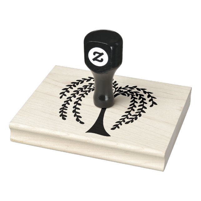 Prim Willow Tree Silhouette, 4" x 5" Gummi Briefma Gummistempel (Stempel)