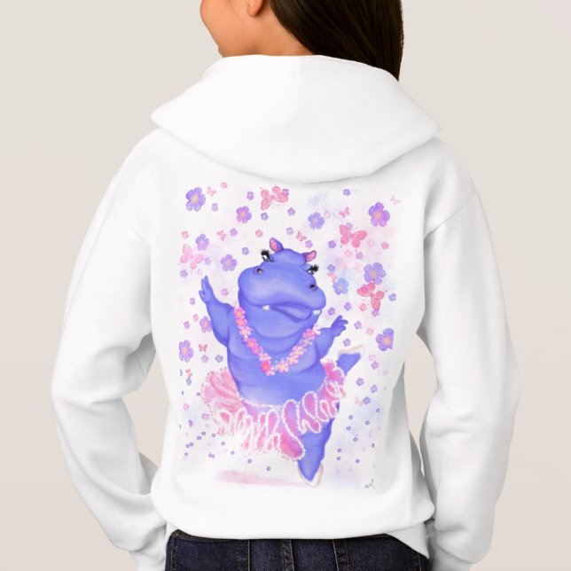 Prima Ballerina Hippo Funny Hoodie (Rückseite)
