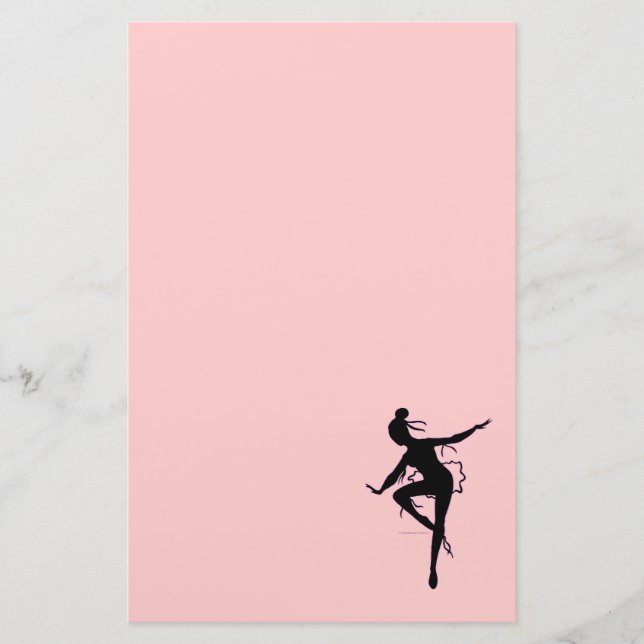 Prima Ballerina-Silhouette-Briefpapier Briefpapier (Vorderseite)