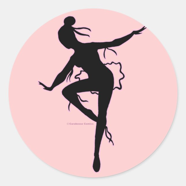 Prima Ballerina Silhouette Runder Aufkleber (Vorderseite)